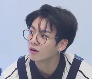 🍀 Jeon Jung-kook kpop, singer, idol, man, glasses telegram sticker