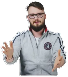 👐 Mann, Brille, Bart, Freizeitkleidung, Porträt whatsapp sticker