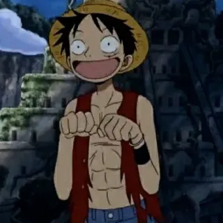 🍖 Monkey D. Luffy One Piece 애니메이션, 만화, 원피스, 루피, 밀짚모자, 모험, 해적 telegram sticker