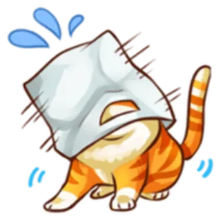 😶 kat, dier, sticker, oranje, verdrietig, bedroefd, schattig telegram sticker