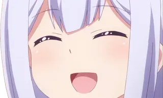 😄 anime girl, smiling, cartoon, happy, cute whatsapp sticker