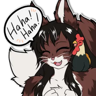 😄 Haha! Haha! laughing, bunny, chicken, animal, cartoon, funny telegram sticker