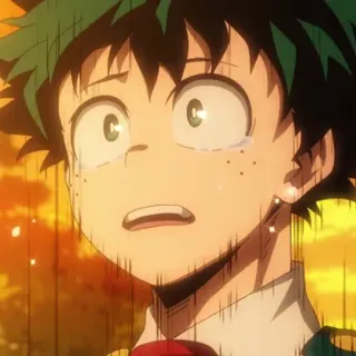 🥦 Izuku Midoriya My Hero Academia anime, crying, sad, character, fanart, my hero academia, deku, izuku midoriya telegram sticker