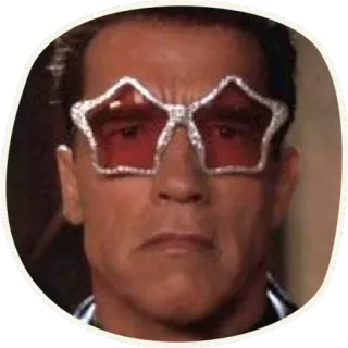 😎 Arnold Schwarzenegger celebridade, ator, óculos de sol, retrato, rosto, engraçado telegram sticker
