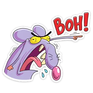 👉 BOH! Dessin animé, Monstre, Drôle, Exclamation telegram sticker