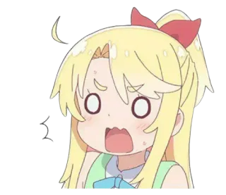 😳 anime, impactado, dibujos animados, rubia, chica, sorprendida telegram sticker