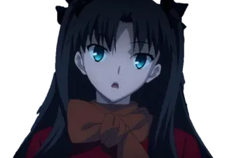 😧 Rin Tohsaka Fate/stay night anime, cartoon, girl, character, illustration telegram sticker