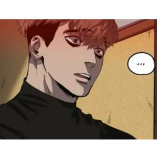 ❤️ ... 漫画, 面无表情, 韩语, 卡通, 黑暗, 脸 telegram sticker