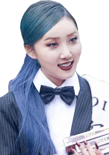 😃 wanita, rambut biru, potret, mode, orang telegram sticker
