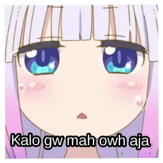 😲 Kanna Kamui Miss Kobayashi's Dragon Maid Kalo gw mah owh aja anime, kanna, dragon, girl, cute telegram sticker