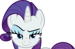 😏 Rarity My Little Pony Rareza, My Little Pony, Dibujo animado, Caballo, Dedo corazón, Gesto ofensivo telegram sticker