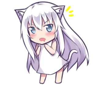 ⁉ Chibi, Anime, Catgirl, Kawaii, Manga, Lindo whatsapp sticker
