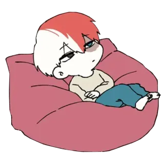 🪑 Shoto Todoroki My Hero Academia anime, manga, Shoto Todoroki, My Hero Academia, imut, chibi, lelah whatsapp sticker