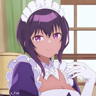 😳 @Fix_x_Fox anime, maid, girl, cartoon, purple hair, character telegram sticker
