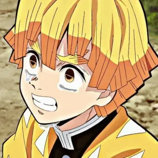 👺 Zenitsu Agatsuma Demon Slayer 젠이츠, 애니메이션, 울음, 귀멸의 칼날, 캐릭터, 번개 telegram sticker