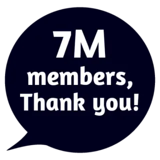 😵 7M members, Thank you! membros, obrigado, celebração, comunidade telegram sticker