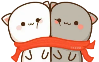 ☺️ 为不爱妥协 słodkie, kawaii, koty, przyjaźń, szalik whatsapp sticker