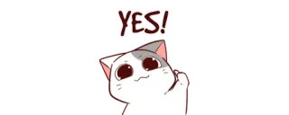 👍 YES! gato, animal, sim, adesivo, desenho animado, fofo telegram sticker