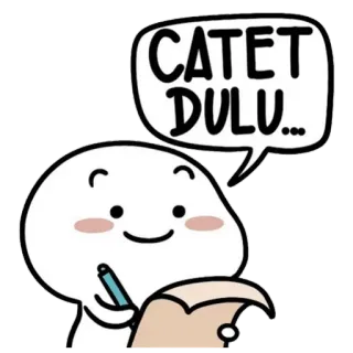👍 CATET DULU... escrita, nota, desenho animado, anotando telegram sticker