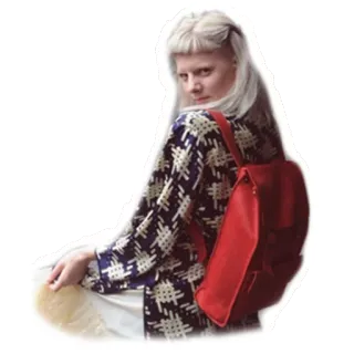 💼 wanita, ransel, mode, gaya, orang, potret whatsapp sticker