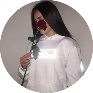🥀 mulher, rosa, flor, moletom com capuz, menina, retrato telegram sticker