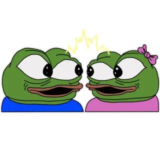 ⚡️ kys pepe, kikker, kus, liefde, koppel telegram sticker