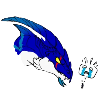🐲 dragon, sad, crying, cartoon, blue, white, anime telegram sticker