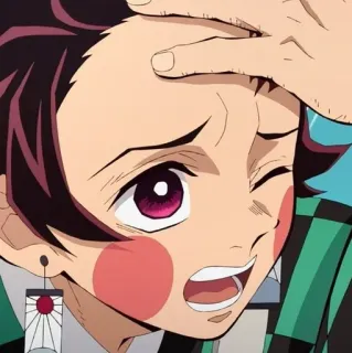🤕 Tanjiro Kamado Demon Slayer anime, demon slayer, tanjiro, cartoon, emotional whatsapp sticker