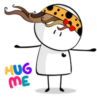❤ HUG ME knuffel, schattig, sticker, cartoon, kawaii, vriendelijk telegram sticker