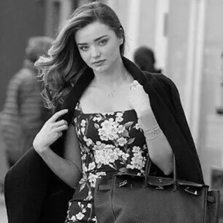 🍷 Miranda Kerr Model, Mode, Frau, Schwarzweiß, Kleid telegram sticker