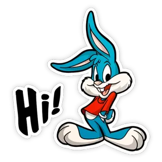 😀 Hi! Dessin animé, Salutation, Mignon, Lapin telegram sticker