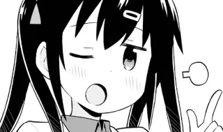 😜 anime girl, manga, wink, kawaii whatsapp sticker