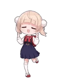 😳 Anime, Ragazza, Chibi, Carino, Uniforme scolastica, Cartone animato telegram sticker