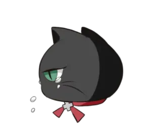 😭 кот, грустный, мультфильм, наклейка, плачущий, милый, черный telegram sticker