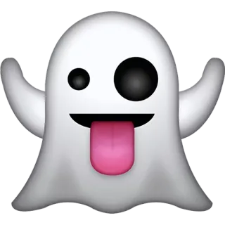 👻 ghost, emoji, funny, playful, cartoon telegram sticker