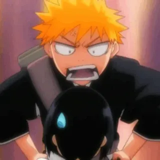 😡 Ichigo Kurosaki Bleach anime, shonen, fight, angry, character telegram sticker