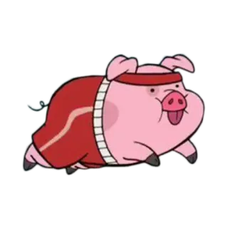 🏃 Waddles Gravity Falls pig, cartoon, animal, cute, Waddles, Gravity Falls telegram sticker