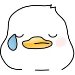 🥲 duck, cute, sad, crying, emoji, cartoon, kawaii, bird whatsapp sticker