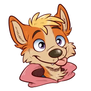 😋 개, 털복숭이, 만화, 귀여운, 동물, 스티커 telegram sticker