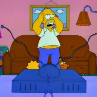 😱 Homer Simpson The Simpsons cartoon, television, funny, shock, entertainment, animated telegram sticker