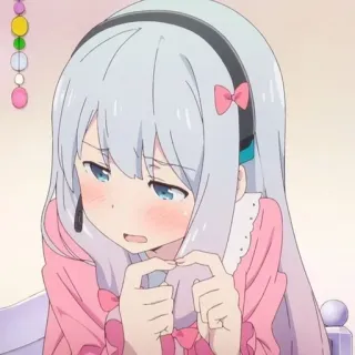 ❤️ Anime, Garota, Fofa, Corando, Eromanga Sensei, Sagiri Izumi whatsapp sticker