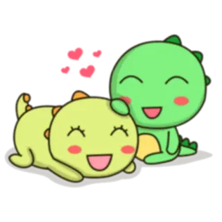 🤗 dinosauro, carino, cartone animato, amore, kawaii, amicizia whatsapp sticker