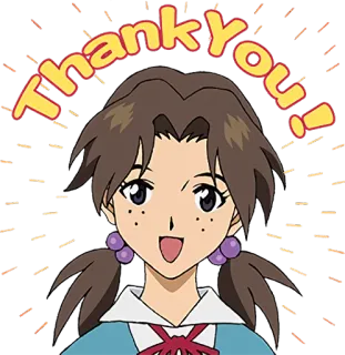 😇 Thank you! Anime, Fille, Merci, Gentil, Amical telegram sticker