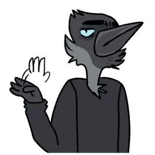 🖐 uccello, corvo, antro, cartone animato, animale telegram sticker