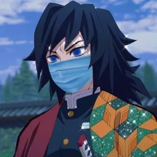 🌊 Giyu Tomioka Demon Slayer Anime, Demon Slayer, Giyu Tomioka, Maschera, Pilastro dell'Acqua telegram sticker