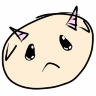 ☹ triste, cuernos, dibujos animados, kawaii, lindo telegram sticker