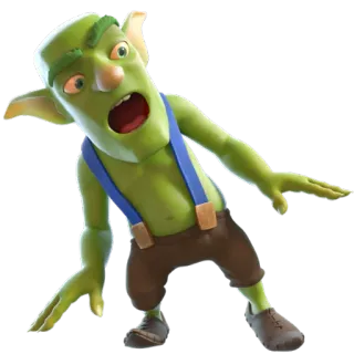 😧 goblin, green, clash of clans, fantasy, character telegram sticker
