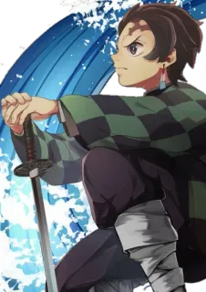 😠 Tanjiro Kamado Demon Slayer Anime, Spada, Demon Slayer, Tanjiro, Kimetsu no Yaiba whatsapp sticker