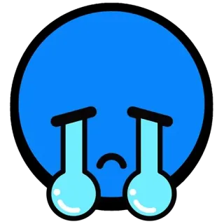 😭 울음, 슬픈, 파란색, 이모티콘, 화난, 눈물 telegram sticker