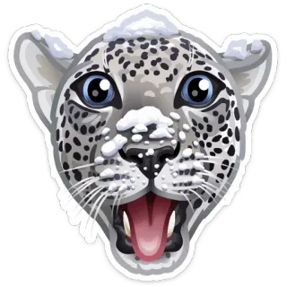 🤩 snow leopard, animal, cat, wildlife, sticker telegram sticker